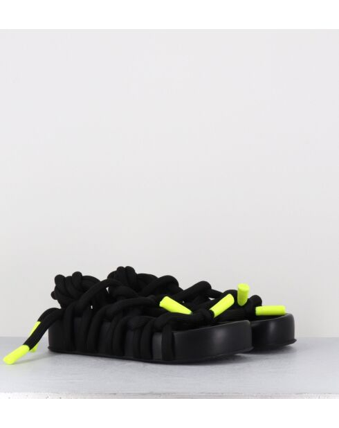 Jane zwarte leren sandalen