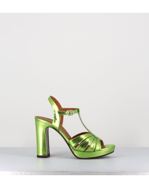 Sandali Cafra in pelle verde - tacco 9cm