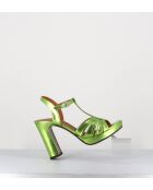 Sandalias Cafra de piel verde - Tacón de 9 cm