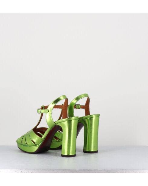 Sandali Cafra in pelle verde - tacco 9cm