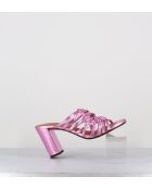 Rosafarbene Ledersandalen Peking - 8,5 cm Absatz