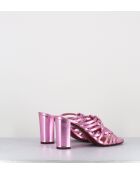 Rosafarbene Ledersandalen Peking - 8,5 cm Absatz