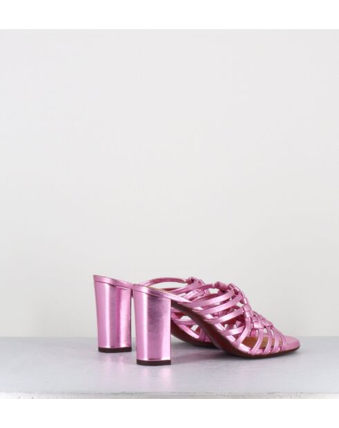 Rosafarbene Ledersandalen Peking - 8,5 cm Absatz