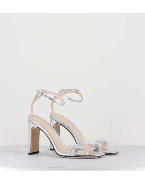 Sandali 700.090 in pelle argentata - tacco 9 cm