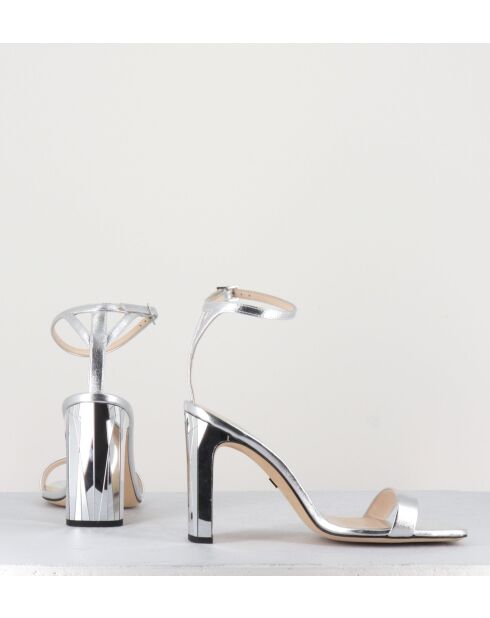 Sandali 700.090 in pelle argentata - tacco 9 cm