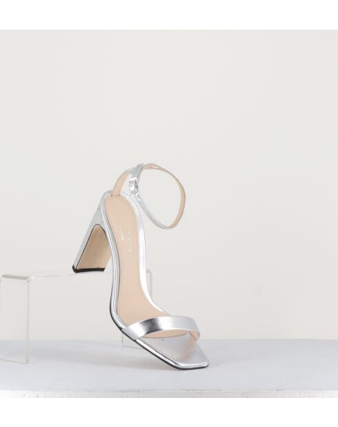 Sandali 700.090 in pelle argentata - tacco 9 cm