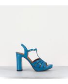 Sandali in pelle Cafra blu - tacco 9cm