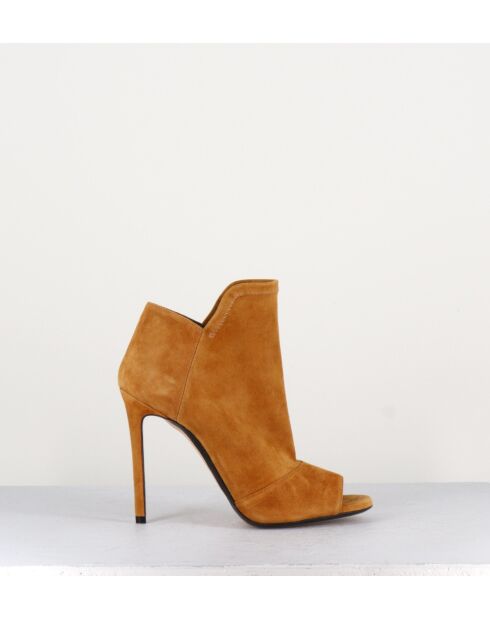 Stiefel 400 aus kamelfarbenem Leder - 10,5 cm hoher Absatz