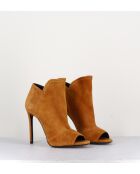 Stiefel 400 aus kamelfarbenem Leder - 10,5 cm hoher Absatz