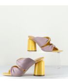 Nikki16 Mules Pantoletten mit quadratischer Zehenpartie, Absatz 8 cm, mehrfarbig