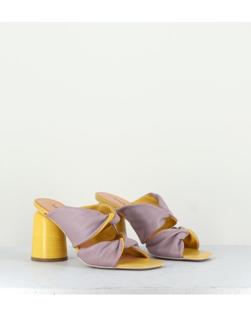 Nikki16 Mules Pantoletten mit quadratischer Zehenpartie, Absatz 8 cm, mehrfarbig