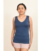 Caraco en Coton col biais satin denim