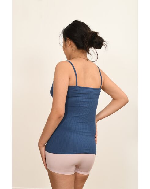 Caraco en Coton Fines Bretelles denim