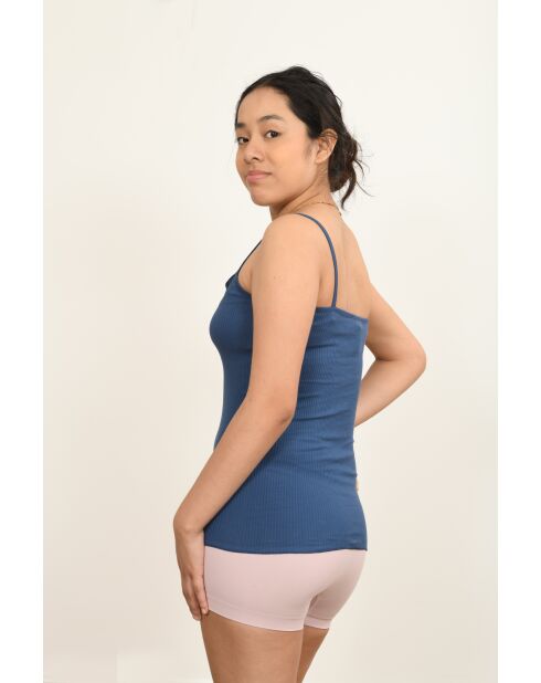 Caraco en Coton Fines Bretelles denim