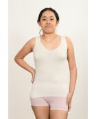 Débardeur en Coton & Soie Bretelles fines contours dentelle naturel