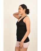 Débardeur en Coton & Soie Bretelles fines contours dentelle noir