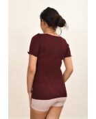 Top burdeos de lana y seda sin costuras