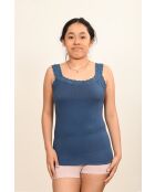 Caraco en Coton bretelles dentelle denim