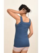 Caraco en Coton bretelles dentelle denim