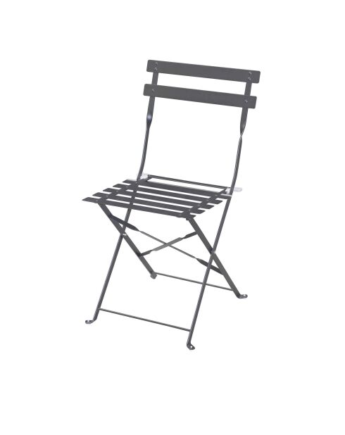Sedia pieghevole Mistral in metallo grigio antracite - 42x46x82cm