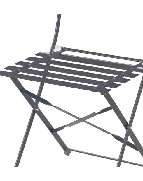 Sedia pieghevole Mistral in metallo grigio antracite - 42x46x82cm