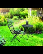 Sedia pieghevole Mistral in metallo grigio antracite - 42x46x82cm