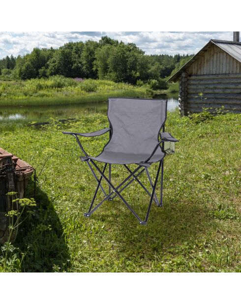 Fauteuil Le camping gris anthracite - 82x50x80 cm