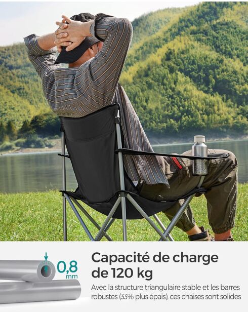 Fauteuil Le camping gris anthracite - 82x50x80 cm