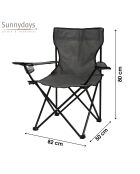 Fauteuil Le camping gris anthracite - 82x50x80 cm