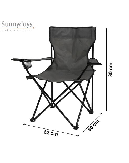 Fauteuil Le camping gris anthracite - 82x50x80 cm