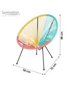 Poltrona in resina Le cabana 3 colori - D.72cm