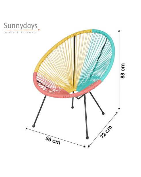 Poltrona in resina Le cabana 3 colori - D.72cm