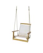 Hängesessel Gipsy mit Armlehnen aus Elfenbein und Holz — 70x102x96cm