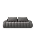 Canapé velours convertible avec coffre de rangement Simona 4 places gris - 250x100x84 cm