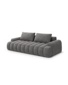 Canapé velours convertible avec coffre de rangement Simona 4 places gris - 250x100x84 cm
