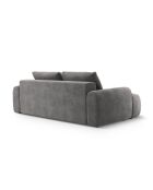 Canapé velours convertible avec coffre de rangement Simona 4 places gris - 250x100x84 cm