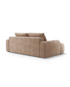 Canapé velours convertible avec coffre de rangement Simona 4 places beige foncé - 250x100x84 cm