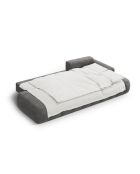 Canapé d'angle droit velours convertible avec coffre de rangement Simona 4 places gris - 275x142x84 cm