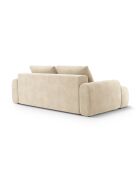 Simona 4-zits converteerbare fluwelen bank met opbergbox lichtbeige - 250x100x84 cm