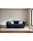 Canapé velours Louis 2 places bleu roi - 180x93x74 cm