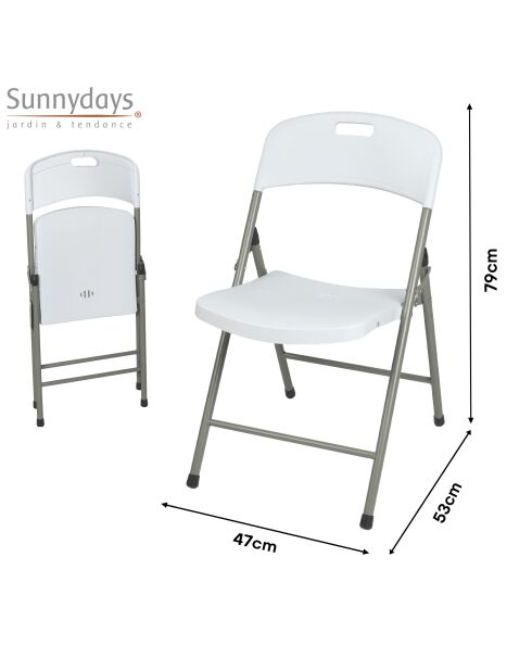 Set van 2 vouwstoelen Reception wit - 47x43x79 cm