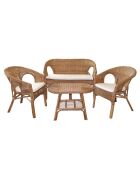 Mobili da giardino Sienna marrone chiaro - 78x59x60cm/78x104x60cm/50x67x46cm