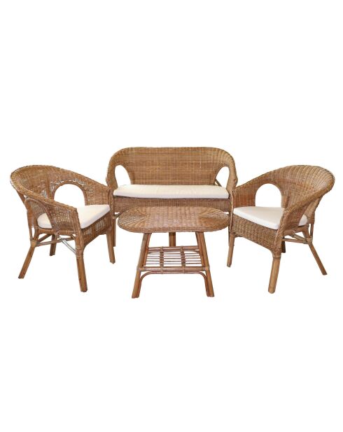 Mobili da giardino Sienna marrone chiaro - 78x59x60cm/78x104x60cm/50x67x46cm