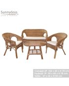 Mobili da giardino Sienna marrone chiaro - 78x59x60cm/78x104x60cm/50x67x46cm