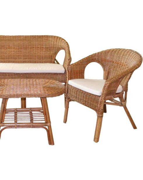 Mobili da giardino Sienna marrone chiaro - 78x59x60cm/78x104x60cm/50x67x46cm