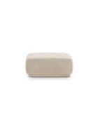 Pouf velours Louis 1 place beige - 90x90x42 cm