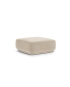 Pouf velours Louis 1 place beige - 90x90x42 cm