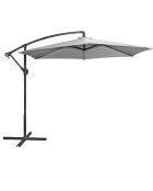 Hellgrauer runder Offset-Sonnenschirm - D.300 cm