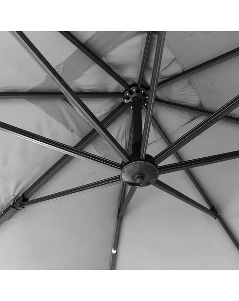 Hellgrauer runder Offset-Sonnenschirm - D.300 cm