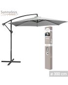 Hellgrauer runder Offset-Sonnenschirm - D.300 cm